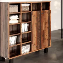 Vicco Wäscheschrank Badezimmerschrank Badschrank Fynn Eiche rustikal, 78.4 x 91.6 cm