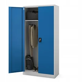 Jan Nowak Mehrzweckschrank, Blau, Grau, Metall, 90x185x45 cm Arbeitszimmer, Aktenschränke