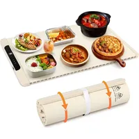 Bettizia 65x38cm Elektrischer Speisewärmer Mat Electric Warming Rollable Silicone Heating Mat für Partys Alltäglicher Gebrauch EU-Stecker 240W bei - Beige