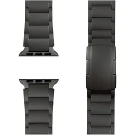 nalia Argon Titan-Armband für Apple Watch Metallarmband gebürstet - Stabil, Rostfrei & Matt, Titan Uhrenarmband, Schwarz