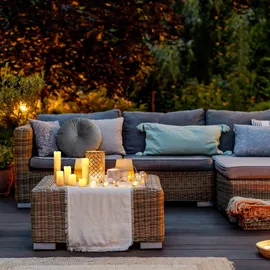 Relaxdays LED Kerzen Set 6 Durchmesser 5 cm creme