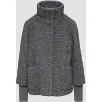 s.Oliver BLACK LABEL s.Oliver - Flauschige Jacke mit Strickbündchen am Ärmel Damen, grau, 46