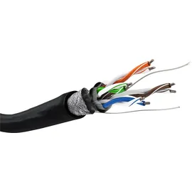 goobay 57296 CAT 5e Outdoor Netzwerkkabel, SF/UTP, Schwarz