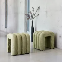 Sweeek 2er-Set zeitgenössische Hocker mit Stoffbezug