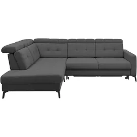 Musterring Ecksofa MUSTERRING "MR 4615", grau (anthrazit), B:272cm H:84cm T:214cm, 100% Polyester, Sofas, Ecksofa, mit Kopf- und Rückenverstellung, Metallfuß schwarz, Maße 272 x 214 cm