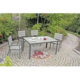 Garden Pleasure Sitzgruppe Olivia, anthrazit Holz, Metall, 5-teilig