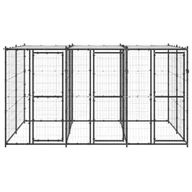 vidaXL Outdoor-Hundezwinger 3,3 m x 2,2 m x 1,8 m Stahl Schwarz