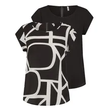Only T-Shirt ONLVIC 2er Pack in Schwarz | Gr.: 40