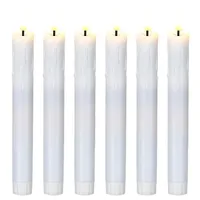 Flammenlose Flackerkerzen, Fernbedienung, 19 Cm Weiß, Batteriebetrieben, Set Mit 6 Flammenlosen Kunststoffkerzen Mit Wachseffekt (2,2 Cm Durchmesser)