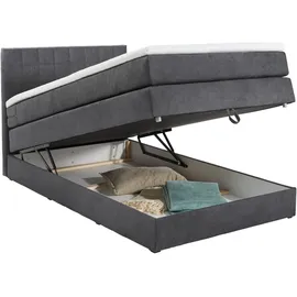 Roller Boxspringbett - anthrazit - H2 - Webstoff - 140x200 cm
