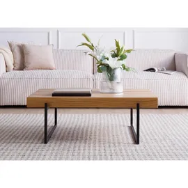 MASSIVMOEBEL24.DE Couchtisch Eiche Schwarz 120 x 60 x 35 cm