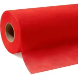 Tischdeckenrolle, Rot, 1m x 25m (50g/m2), stoffähnliche Einweg-Tischdecke aus Vlies als zuschneidbare Meterware für Geburtstag, Party, Hochzeit, Biertische und Tischdeko