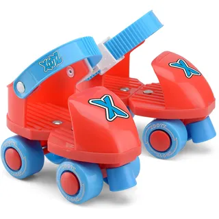 Xootz Unibos Have Duty Rollschuhe für Kinder, Jungen und Mädchen, mit 4 Rädern, geeignet für Kinder ab 3 Jahren, mit PP und PVC-Material, verstellbare Quad-Skates, rot