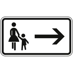 Verkehrszeichen Fußgänger Gehweg gegenüber benutzen