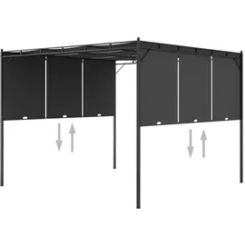 vidaXL Gartenpavillon mit Seitenvorhang 3 x 3 m anthrazit