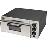 Mini Backofen, 2KW Kommerzieller Pizzaofen, Temperaturbereich 50-350°C/122-662°F, Minibackofen, 20L/5.28gal Arbeitsplatte Elektrischer Pizzaofen (Schwarz+Silber)