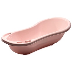Lorelli Baby Badewanne 100 cm mit Ablagefächern, anatomische Form, Kunststoff rosa Wolke