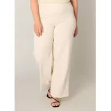 Base Level Curvy "Arah", Damen, Gr. 58 (60), Länge 32, beige (light beige), Web, Obermaterial: 97% Polyester, 3% Elasthan, unifarben, loose fit extralang, Hosen Treggings, mit elastischem Bund