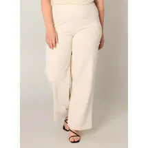 Base Level Curvy "Arah", Damen, Gr. 58 (60), Länge 32, beige (light beige), Web, Obermaterial: 97% Polyester, 3% Elasthan, unifarben, loose fit extralang, Hosen Treggings, mit elastischem Bund