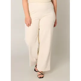Base Level Curvy "Arah", Damen, Gr. 58 (60), Länge 32, beige (light beige), Web, Obermaterial: 97% Polyester, 3% Elasthan, unifarben, loose fit extralang, Hosen Treggings, mit elastischem Bund