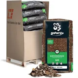 GALAMIO Kiefernrinde Kiefernmulch Rindenmulch Rinde Mulch Garten Dekor Pinus Sylvestris Natur Wald Kiefer Mix 5-60mm 60l x 13 Sack 780l / 1 Palette Paligo