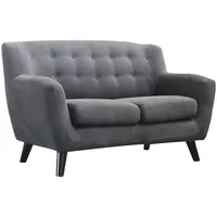 Mid.you 2-Sitzer-Sofa, Schwarz, Dunkelgrau, Textil, Kautschukholz, massiv, 134x82x80.5 cm, Wohnzimmer, Sofas & Couches, Sofas, 2-Sitzer Sofas