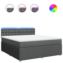 vidaXL Boxspringbett 180 x 200 cm Dunkelgrau