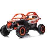 FINOOS Kinder elektroauto Maverick Buggy 24V, kinderauto 2-Sitzer, mit Fernbedienung 2,4GHz, 4 x Motor 24V, 200W, Akku: 24V, 2 – 7 Jahre (Orange)