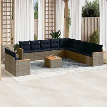 vidaXL Gartensofa-Set 12-tlg. grau