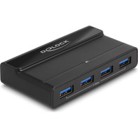 Delock USB 5 Gbps Switch 4 x Gerät und 2 x Host (USB-C, 6 Ports), Dockingstation + USB Hub, Schwarz