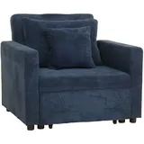 MCW Schlafsessel MCW-L90 Cord 200 x 100 x 70 cm Blau mit Schlaffunktion