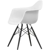 Vitra - Eames Plastic Armchair DAW RE, Ahorn schwarz / baumwollweiß (Filzgleiter basic dark)