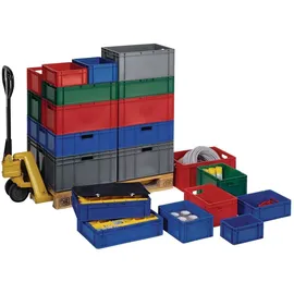 La-Ka-Pe Transportstapelbehälter L600xB400xH270mm rot PP Seitenwände geschl.LA-KA-PE