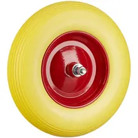 Relaxdays Schubkarrenrad Vollgummi mit Achse Gelb-Rot