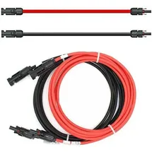 Solartronics Solarkabel 4mm2 Verlängerungskabel Solarmodul rot/schwarz Länge: 2 x 1m - Rot