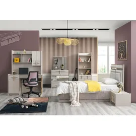 JV Möbel Kinderzimmer Set Luxus Kinderbett, Nachttisch, Kommode, Buecherregal, Schreibtisch),