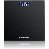 Grundig Personenwaage Digital - Waage Personen bis 180 kg - Wage für Körpergewichtsmessungen in kg/lb - Körperwaage bis 500 g genau - Digitalwaage mit Digitalanzeige - Schwarz - Glas