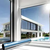 Marapon MARAPON® Sonnenschutzfolie Fenster innen [118x200 cm] Fensterfolie Sonnenschutz von innen durchsichtig von aussen Blickdicht - Spiegelfolie Fenster Sichtschutz STATISCH HAFTEND