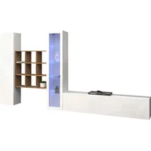 Home Affaire Wohnwand "Maruska", weiß (weiß hochglanz, weiß hochglanz), B:350cm H:180cm T:30cm, Holzwerkstoff, Kastenmöbel-Sets, Wohnwand