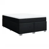 vidaXL Boxspringbett mit Matratze Schwarz 140x200 cm Stoff