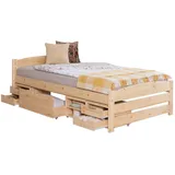 Ticaa Bettgestell Stauraumbett Seniorenbett „Loni“, Funktionsbett braun