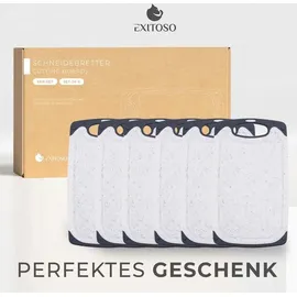 Exitoso Frühstücksbrett Marmor-Optik 6er-Set 15x25cm weiß