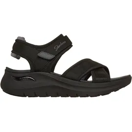 SKECHERS Women's Arch Fit 2.0 Sandal Feelin' Bright Flat, Black, 38 EU