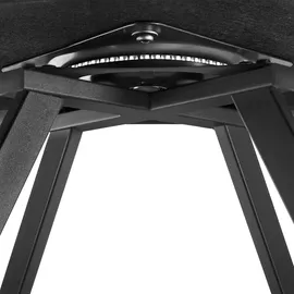 Tectake tectake® Drehbarer Samt-Armlehnstuhl, gepolstert, mit Steppmuster, 180° drehbar, schlanke Stahlbeine, 58 x 58 x 87 cm