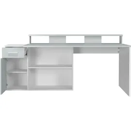trendteam Eckschreibtisch Gamer lichtgrau/weiß