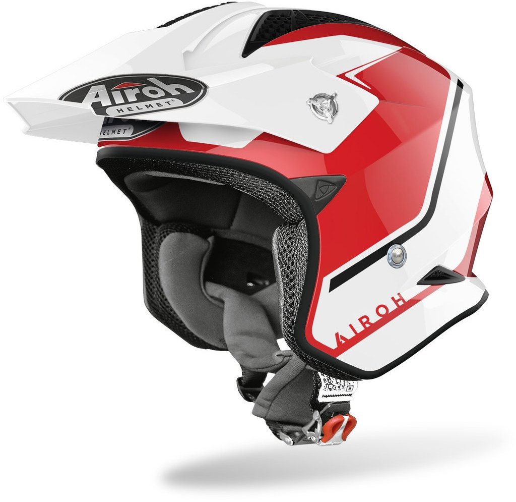Airoh TRR S Keen Trial Jet Helm, wit-rood, S