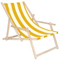 Liegestuhl aus Buchenholz Sonnenliege Gartenliege mit Armlehnen Strandliege