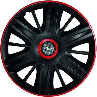 ZentimeX Z778348 Radkappen Radzierblenden universal 14 Zoll Black RED