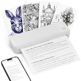 CyberPixel Thermodrucker A4, Bluetooth Wireless Drucker Kompatibel mit IOS, Android, Laptop, Computer, Tintenloser Mobiler Drucker für Büro, Zuhause und Unterwegs, Nur Thermopapie (Weiß)