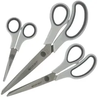 Westcott Easy Grip Scheren 3 Stück | 3er Set Universalscheren mit Komfort-Griff | Extrascharfe & langlebige Edelstahlklinge | Schere für Basteln, Haushalt, Schule & Büro | N-90030 00